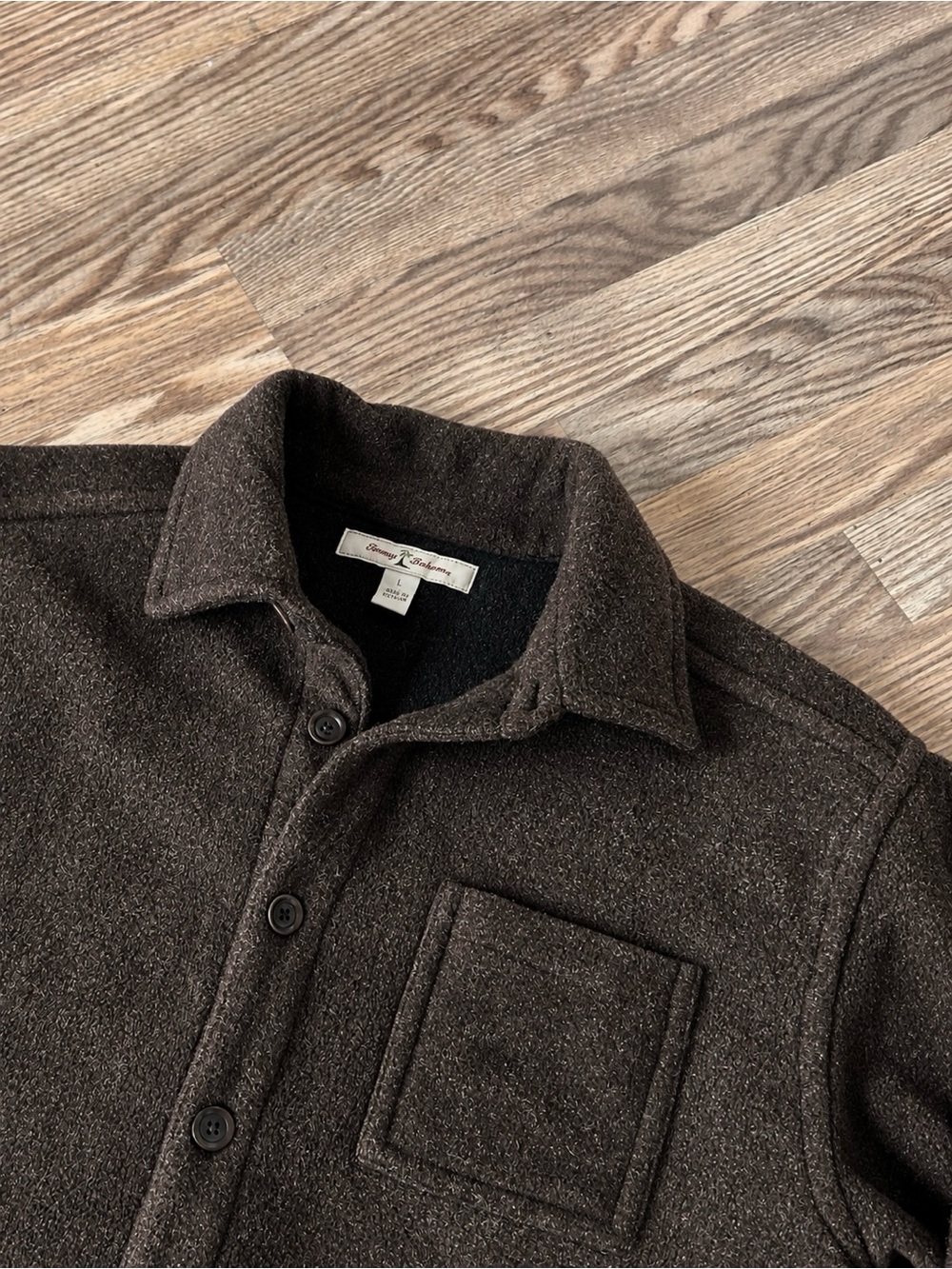 Tommy Bahama Men’s Fleece Button Shirt Jacket Shacket Brown size Large